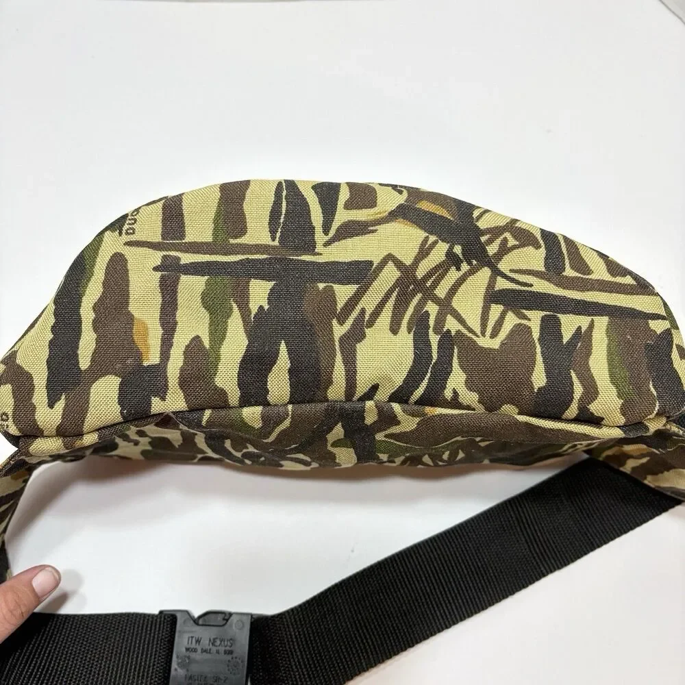 Vintage 80s 90s Rattlers Brand x Ducks Unlimited Tiger Stripe Camo Fanny Pack